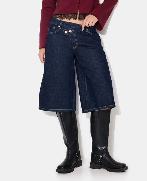 Bermuda en jean ample avec ceinture décalée - PIMKIE - 5