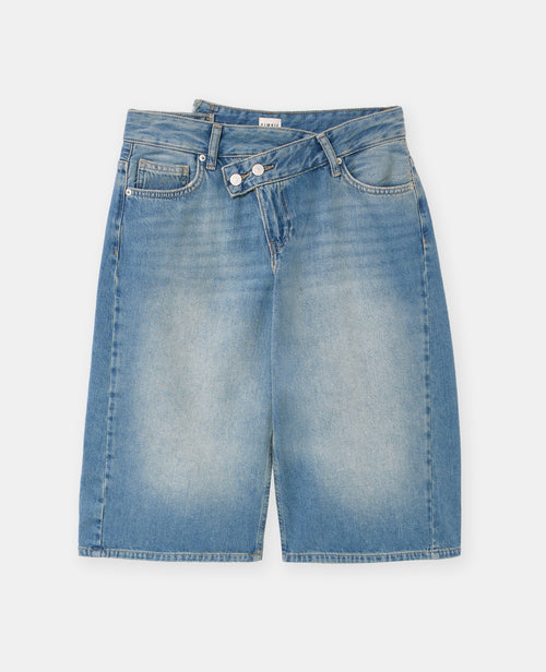 Bermuda en jean ample avec ceinture décalée - PIMKIE - 4