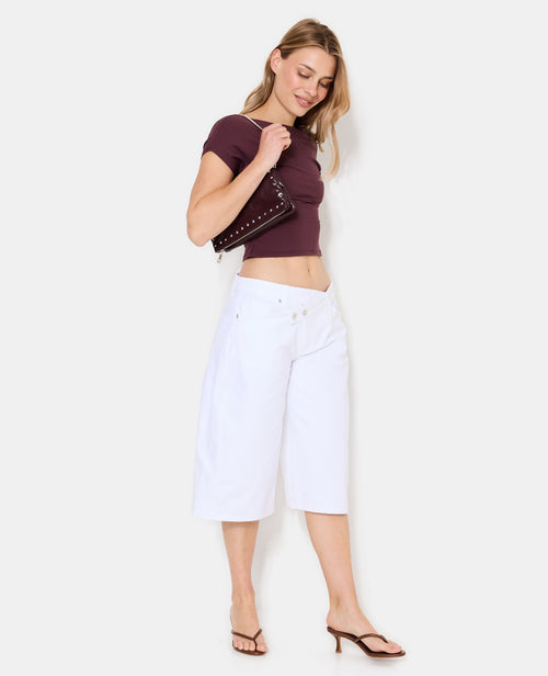 Bermuda ample en jean taille décalée et basse - PIMKIE - 1