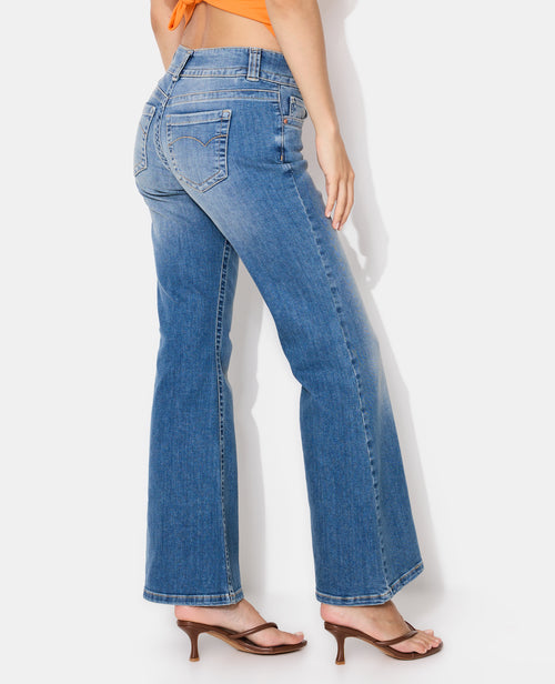 Jean flare taille basse avec 2 boutons - PIMKIE - 6