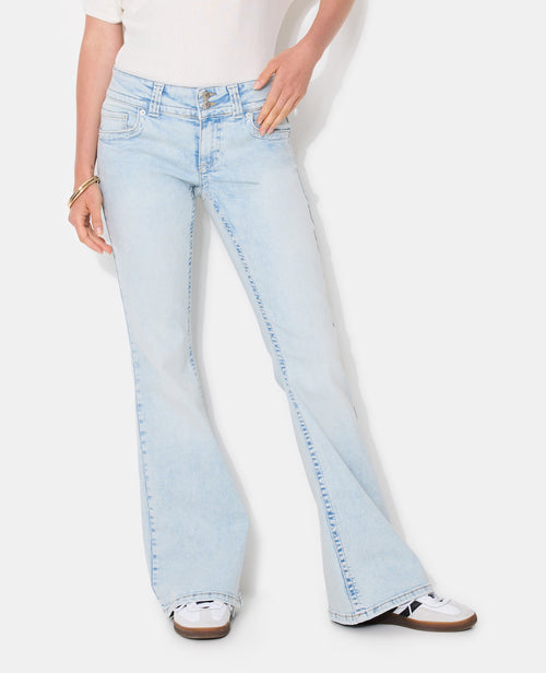 Jean flare taille basse avec 2 boutons - PIMKIE - 5