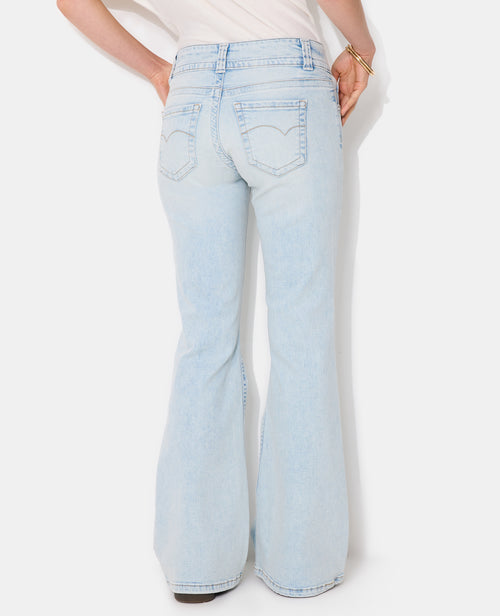 Jean flare taille basse avec 2 boutons - PIMKIE - 6