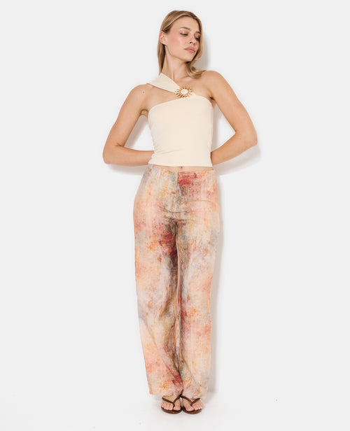 Pantalon fluide et droit effet marbré - PIMKIE - 1
