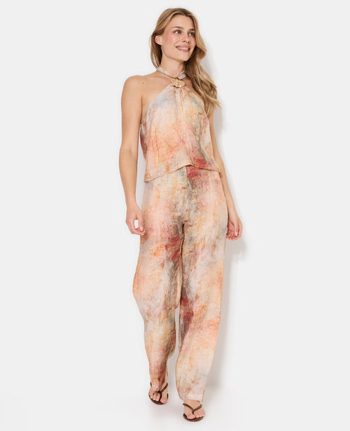 Pantalon fluide et droit effet marbré - PIMKIE - 3