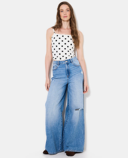 Jean destroy extra wide taille haute - PIMKIE - 1