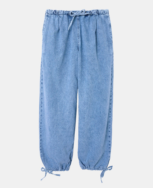 Jean large avec ceinture et bas de jambe élastiqués - PIMKIE - 4