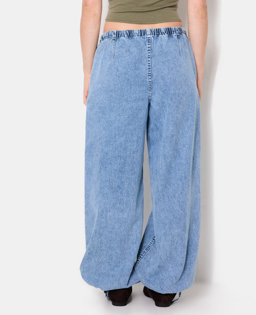 Jean large avec ceinture et bas de jambe élastiqués - PIMKIE - 6