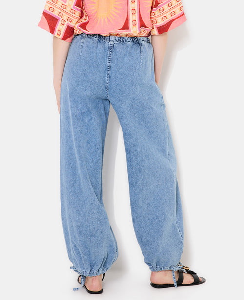 Jean large avec ceinture et bas de jambe élastiqués - PIMKIE - 6