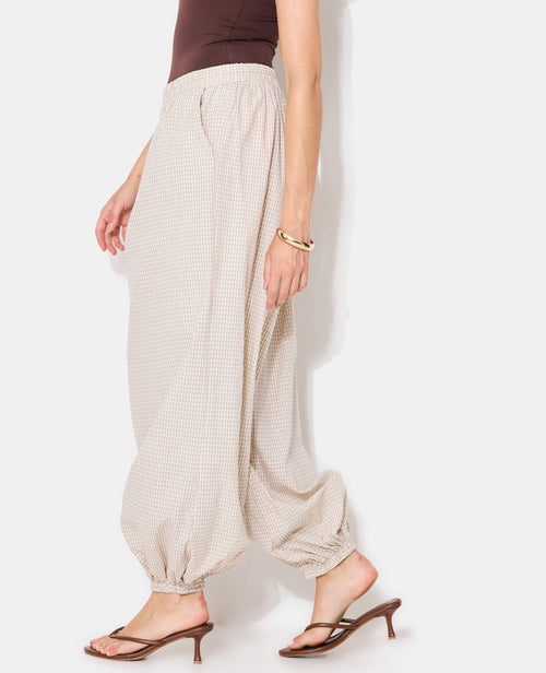 Pantalon bouffant taille élastiquée motif carreaux - PIMKIE - 2
