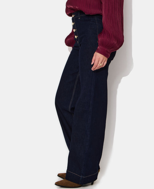 Jean wide taille haute avec boutons bijoux - PIMKIE - 2