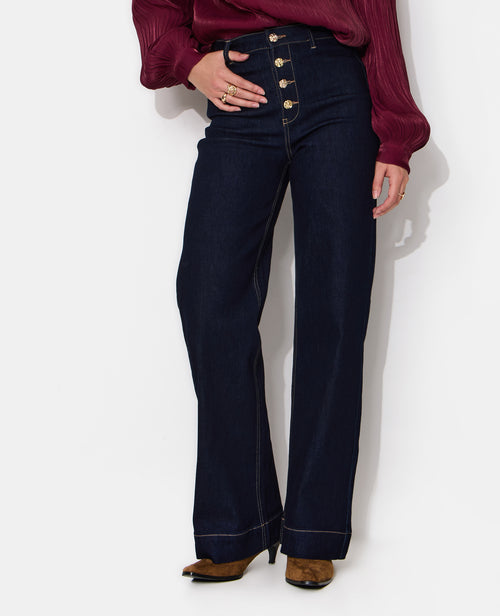 Jean wide taille haute avec boutons bijoux - PIMKIE - 5