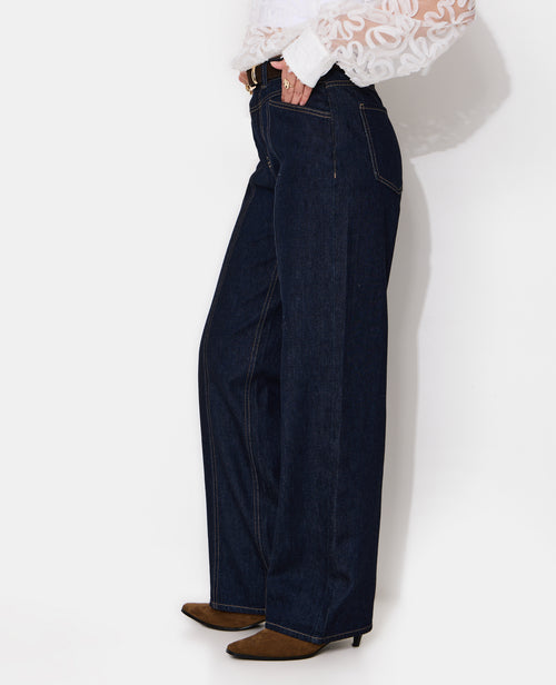 Jean wide taille haute avec ceinture - PIMKIE - 2