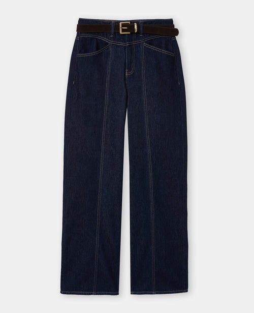 Jean wide taille haute avec ceinture - PIMKIE - 4