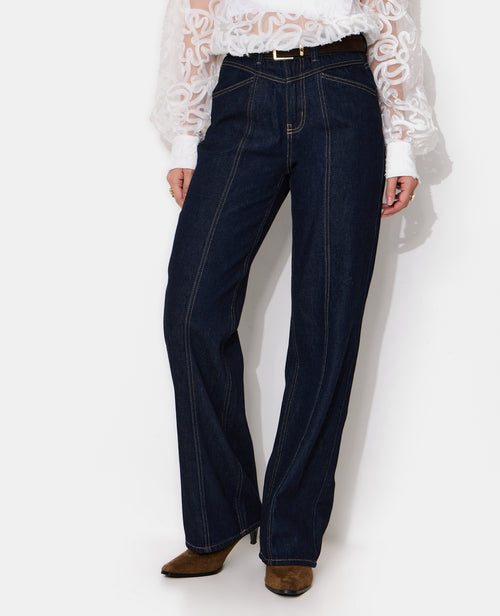 Jean wide taille haute avec ceinture - PIMKIE - 5