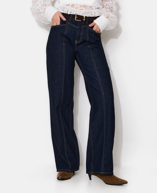 Jean wide taille haute avec ceinture - PIMKIE - 7