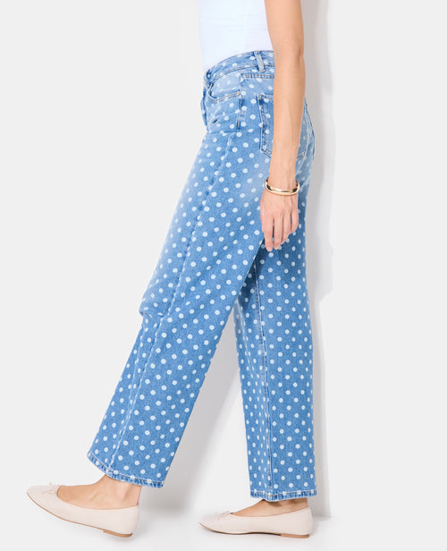 Jean wide taille haute motif pois - PIMKIE - 2