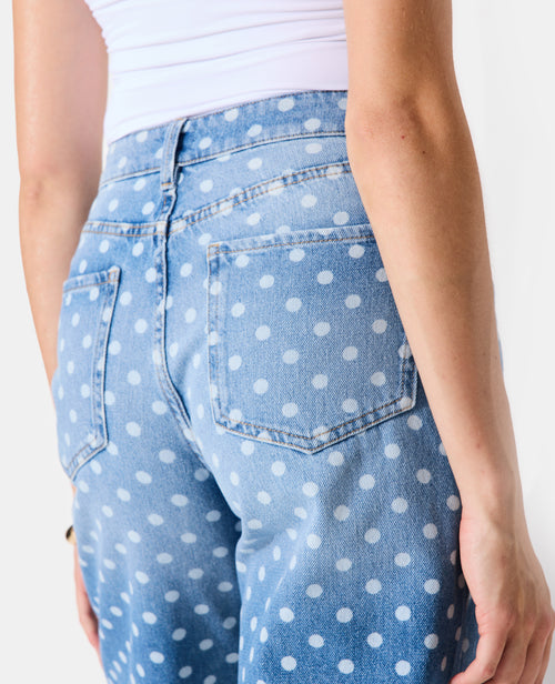 Jean wide taille haute motif pois - PIMKIE - 3