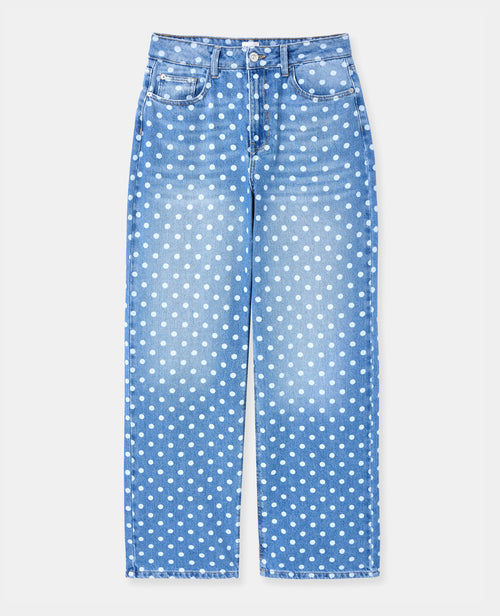 Jean wide taille haute motif pois - PIMKIE - 4