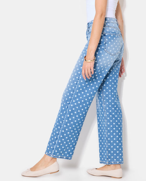 Jean wide taille haute motif pois - PIMKIE - 7