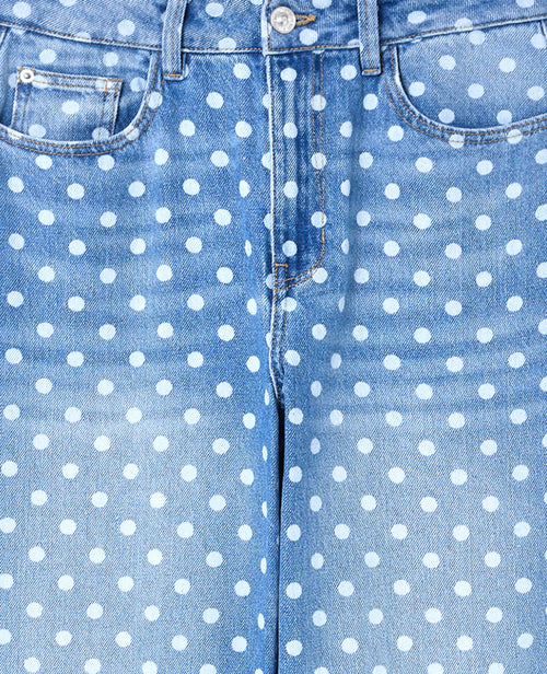 Jean wide taille haute motif pois - PIMKIE - 8