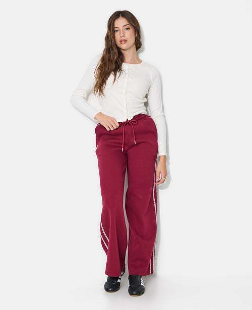 Pantalon de jogging droit en molleton avec dentelle - PIMKIE - 1