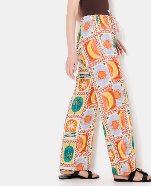 Pantalon ample motif soleils et lunes - PIMKIE - 2