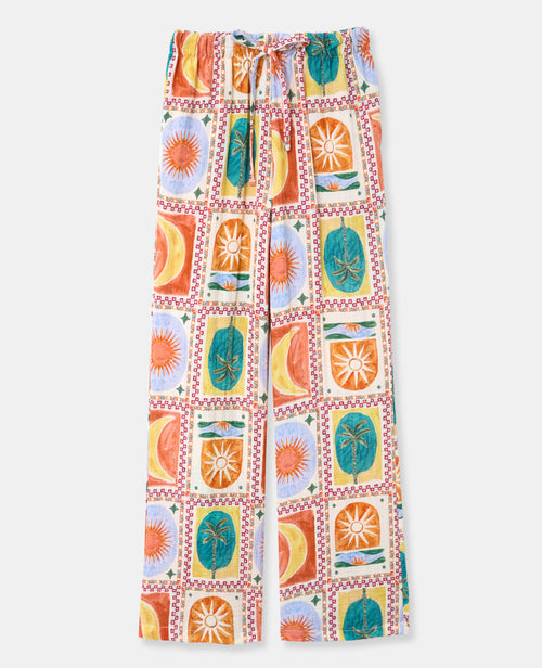 Pantalon ample motif soleils et lunes - PIMKIE - 4