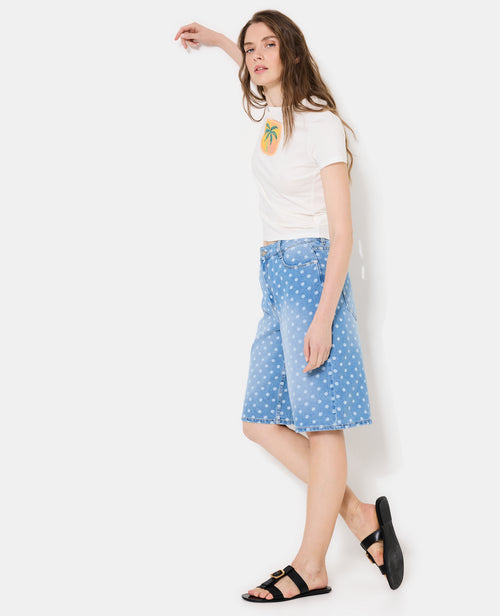 Bermuda en jean motif pois - PIMKIE - 2