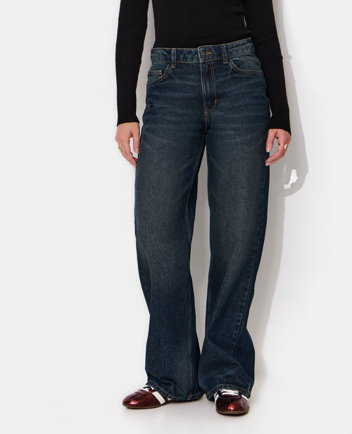 Jean wide taille medium avec ailes strass sur poches - PIMKIE - 5