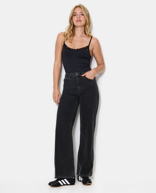 Jean straight avec étoiles zébrées en strass - PIMKIE - 1