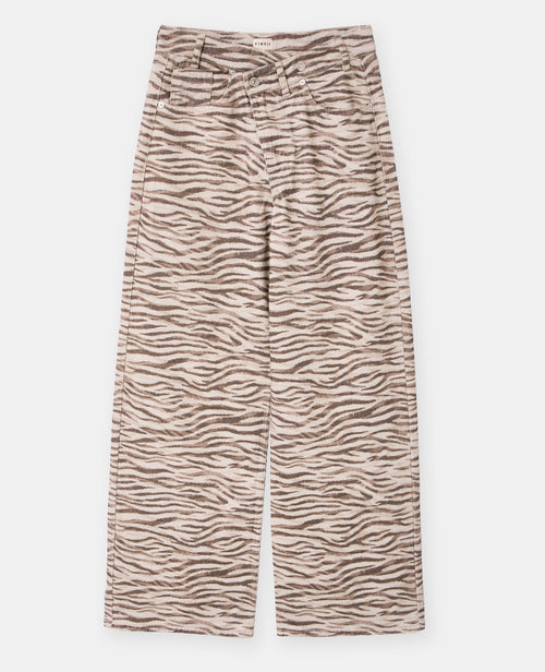 Jean wide motif zèbre avec ceinture décalée - PIMKIE - 4