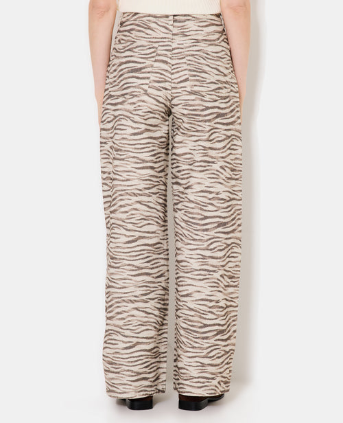 Jean wide motif zèbre avec ceinture décalée - PIMKIE - 6