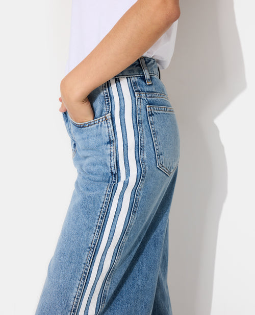 Jean wide taille medium avec bandes contrastées - PIMKIE - 3