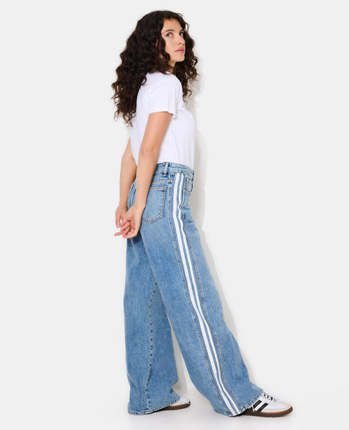 Jean wide taille medium avec bandes contrastées - PIMKIE - 7