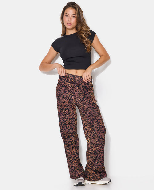 Pantalon de jogging léopard avec bandes contrastées - PIMKIE - 1