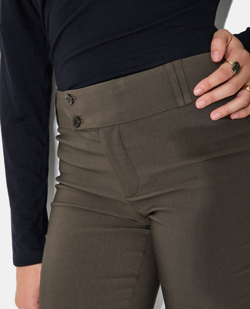 Pantalon flare taille basse en tissu stretch - PIMKIE - 3