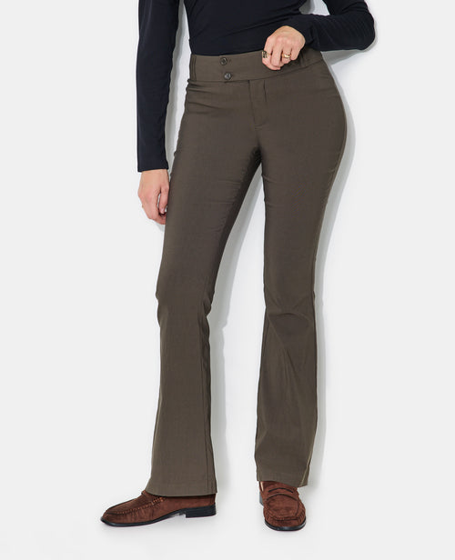 Pantalon flare taille basse en tissu stretch - PIMKIE - 5
