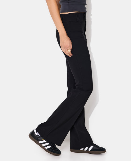Pantalon flare taille basse en tissu stretch - PIMKIE - 2