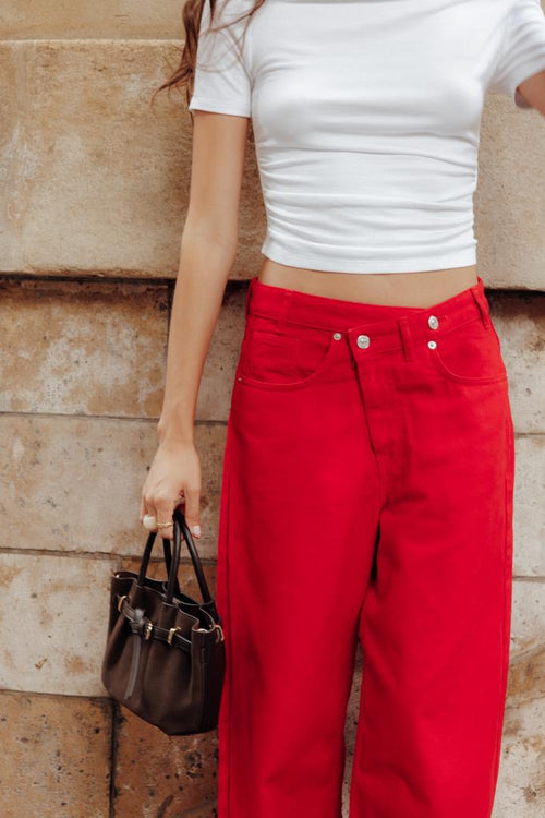 Jean wide taille haute avec ceinture décalée - PIMKIE - 2