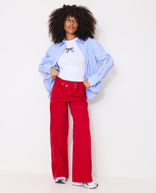 Jean wide taille haute avec ceinture décalée - PIMKIE - 3