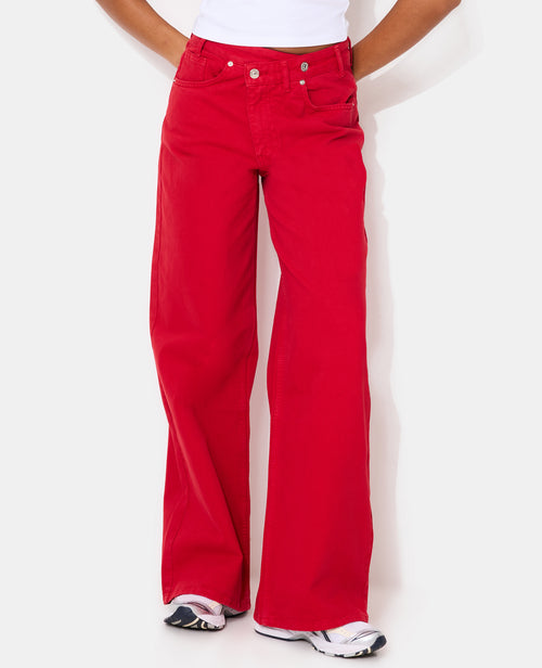 Jean wide taille haute avec ceinture décalée - PIMKIE - 5