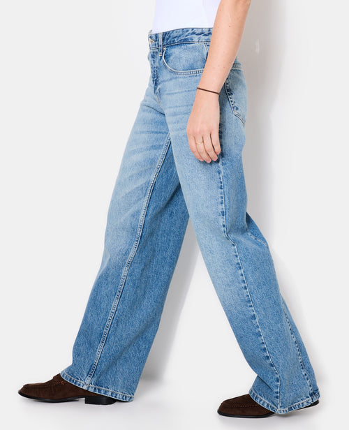 Jean wide taille basse avec patte boutonnée - PIMKIE - 2