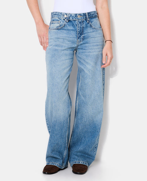 Jean wide taille basse avec patte boutonnée - PIMKIE - 5