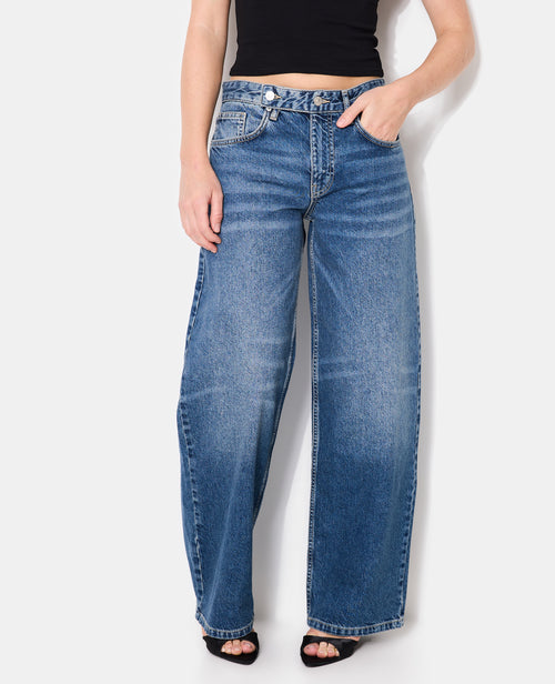 Jean wide taille basse avec patte boutonnée - PIMKIE - 5
