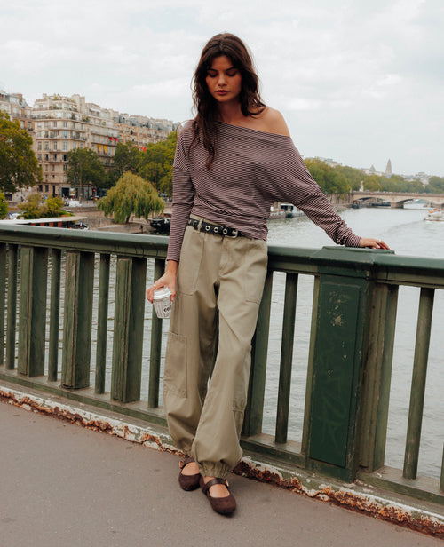 Pantalon cargo avec ceinture fine à nouer - PIMKIE - 1