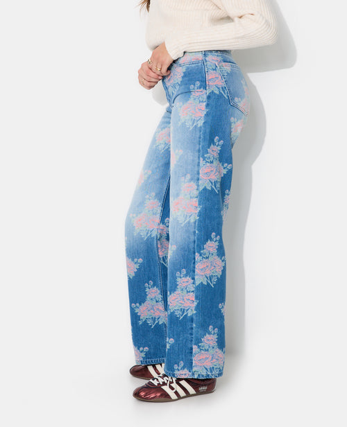 Jean straight taille medium avec fleurs colorées - PIMKIE - 2