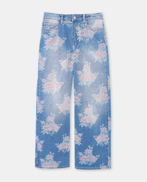Jean straight taille medium avec fleurs colorées - PIMKIE - 4