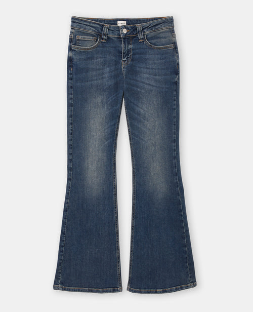 Jean flare taille basse avec ailes strass sur poches - PIMKIE - 4