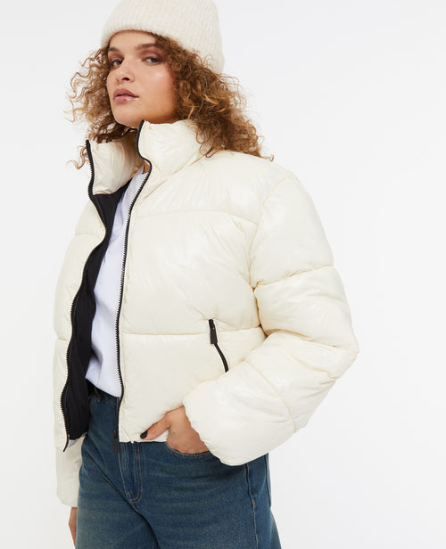 Doudoune courte matière brillante - PIMKIE - 1