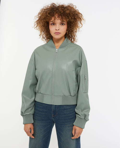 Blouson bomber en simili cuir - PIMKIE - 3